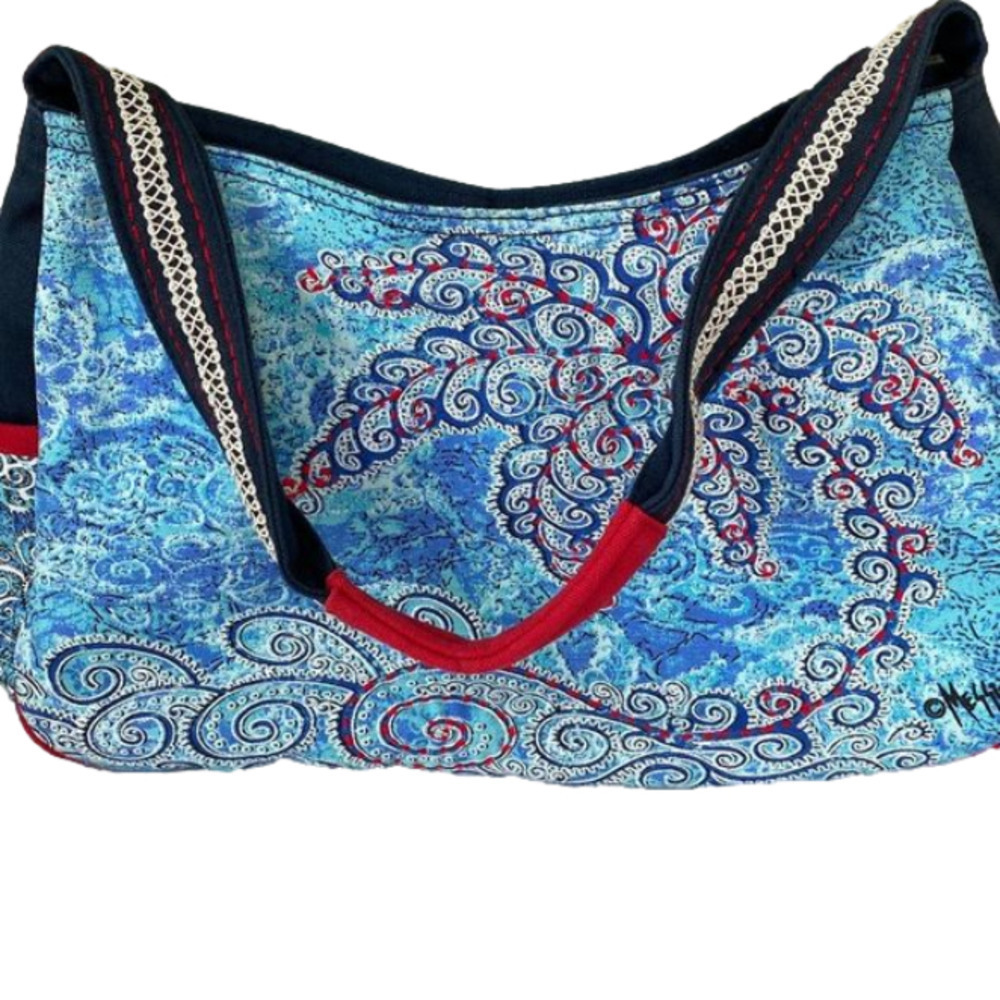 MESSINA Handbag Blue/Red/White OS - Picture 1 of 10